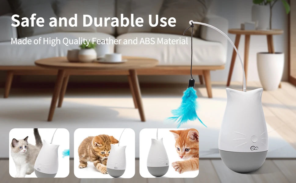 Premium USB Cat Interactive Toy With Fluttering Feathers by PawHaven