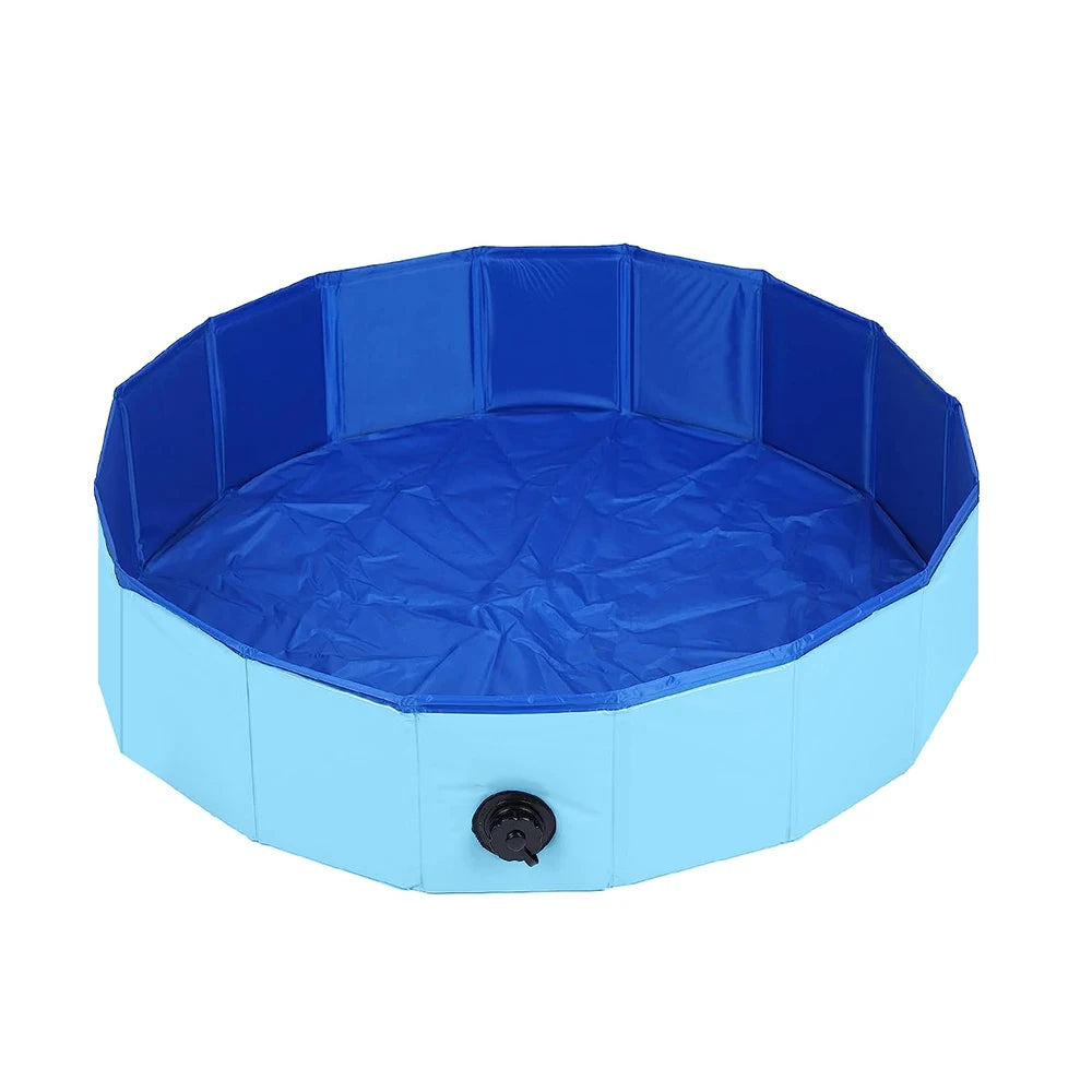 160*30cm/120*30cm/80*20cm Pet Pool Foldable Dog Bath Swimming Pool Portable Pet Pool With Drain valve Outdoor Dog Bathing Tub by PawHaven
