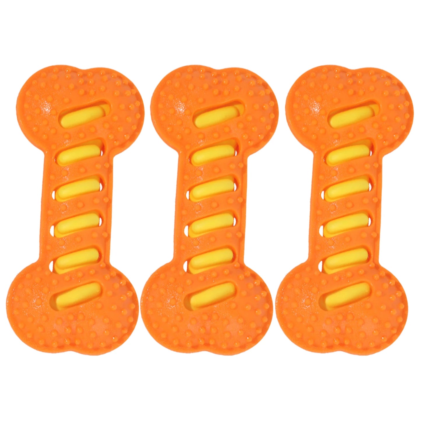 Premium Dog Dental Toy Set Textured Squeaky Bones by PawHaven