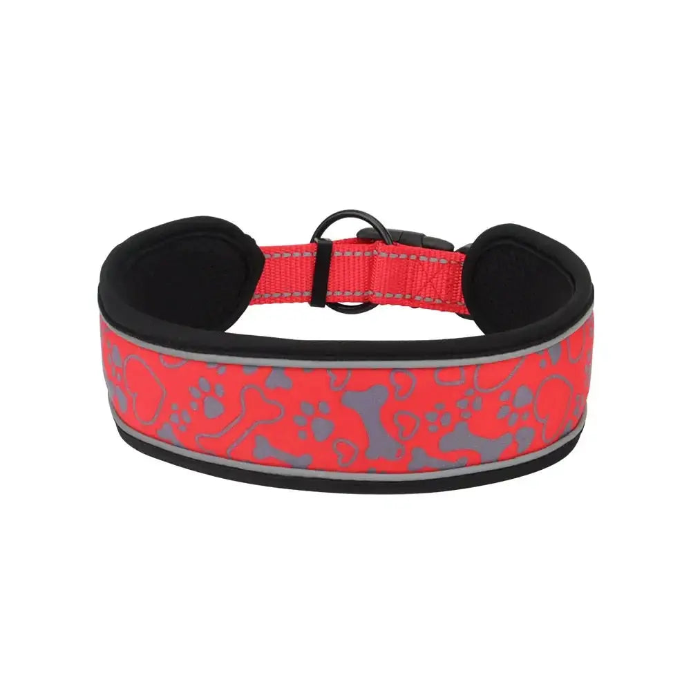 Medium Big Dog Collar Comfortable Soft Neck Adjustable Widen Thicken Reflective Durable for Large Dogs Walk Pet Collar by PawHaven