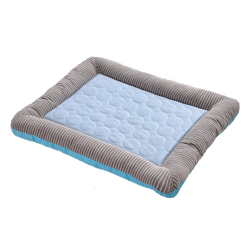 Cooling Pad Bed for Dogs Cats Puppy Kitten Cool Mat Pet Blanket Ice Silk Material Soft for Summer Sleeping Pink Blue Breathable by PawHaven