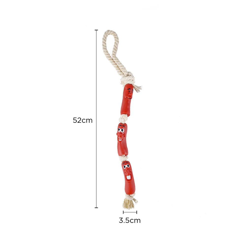 Sausage Rope Dog Toy, Durable Non-Toxic Interactive Chew and Tug Play for Training and Fun by PawHaven
