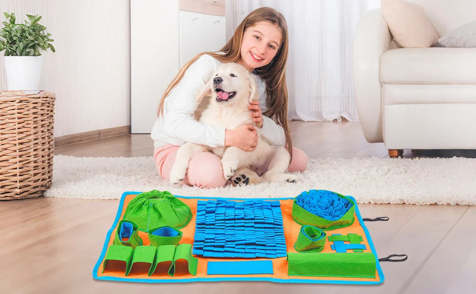 Snuffle Mat for Dogs, Interactive Feeding Game for Boredom and Mental Stimulation, Dog Feeding Mat Encourages Natural by PawHaven