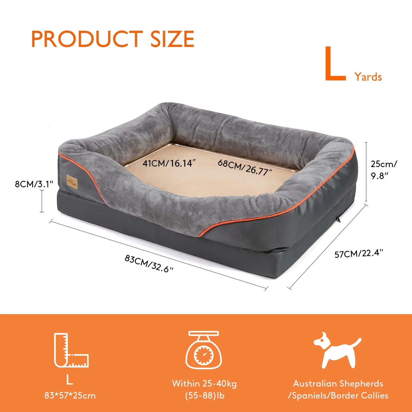 Orthopedic Memory Foam Dog Bed With Bolster by PawHaven