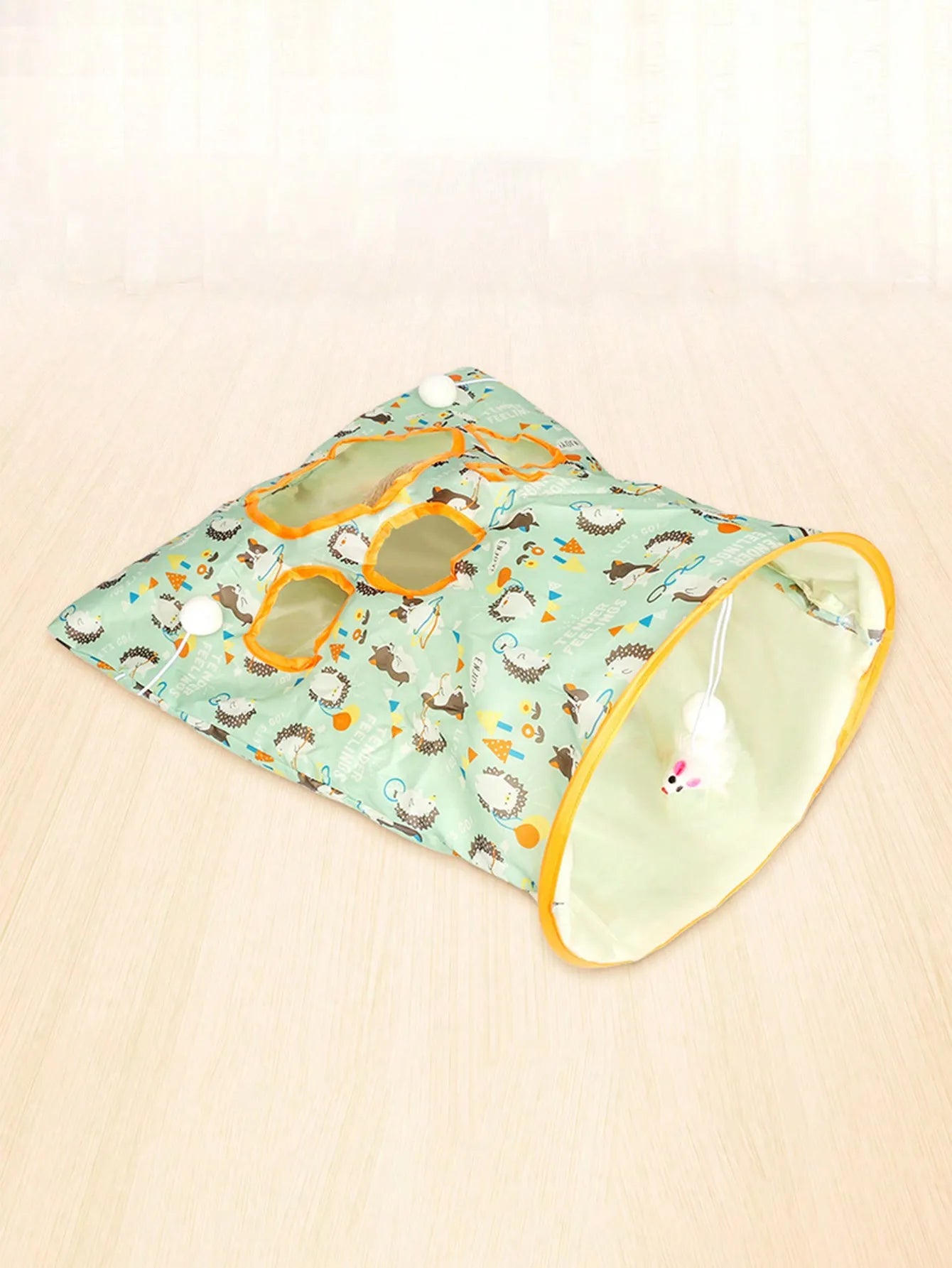 1PC Foldable Cat Tunnel With Noisy Paper, Rolling Ground Dragon, Zhiyi Cat Toy, Cat Diamond Bag Interactive Cat Tunnel Toy by PawHaven