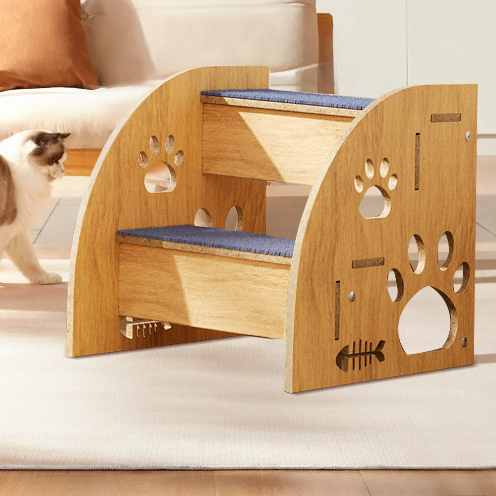 Training Step Ladder | Pet Steps Training | Pet Stairs | Indoor Pet Stairs | Dog Ramp | High Bed Climbing Dog Bed Steps Non-slip Wooden Dog Stairs For Large/medium/small Dogs & Cats Pet Supplies 30*34*30cm by PawHaven