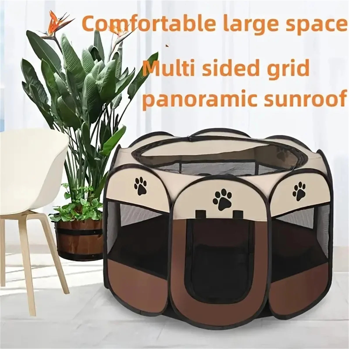 Cat maternity room octagonal pet fence Oxford cloth waterproof andscratch-resistant foldable pet tent cat nest kennel by PawHaven
