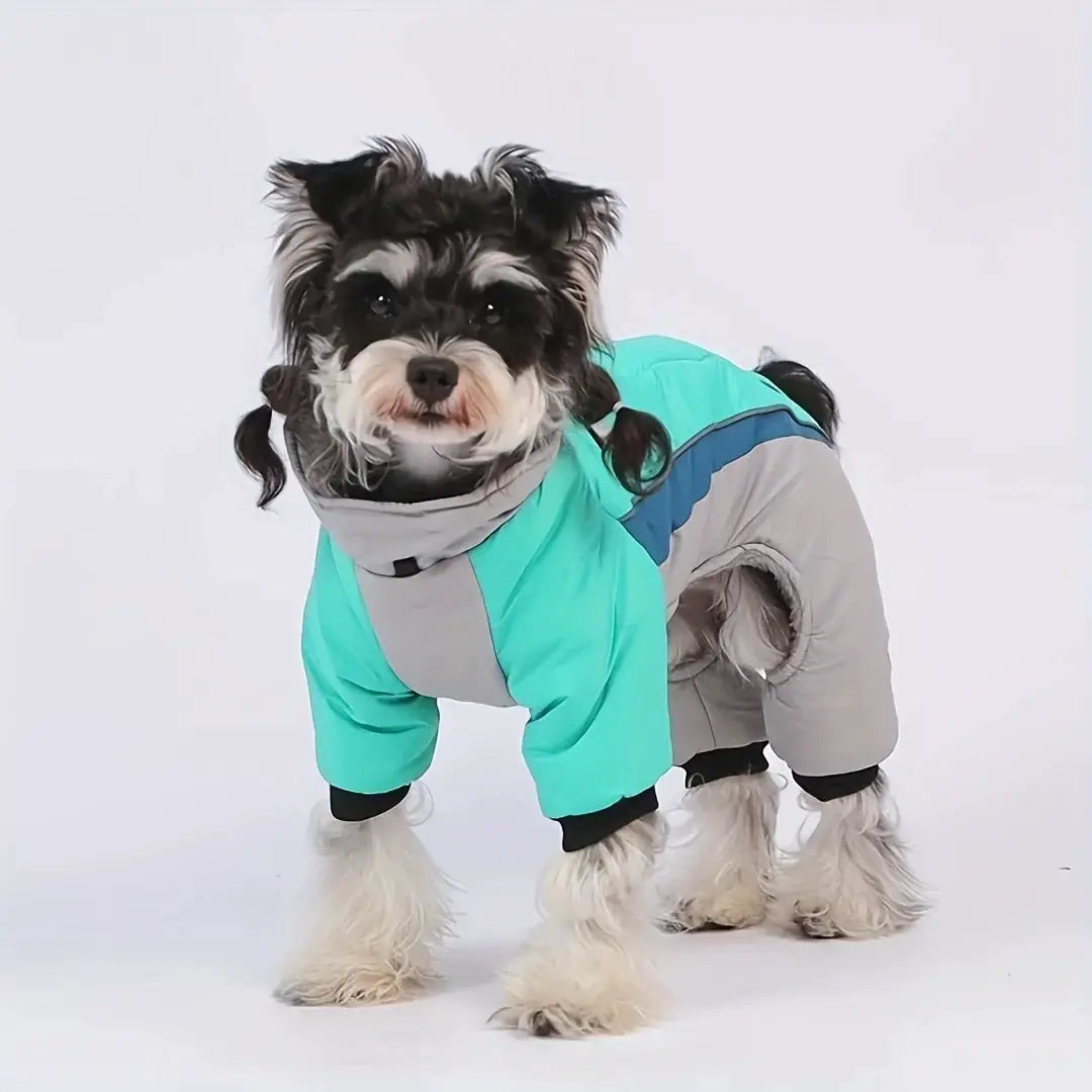 Autumn and winter new dog clothes, four-legged cotton jacket, outdoor reflective leash, thick coat for keeping dogs warm by PawHaven