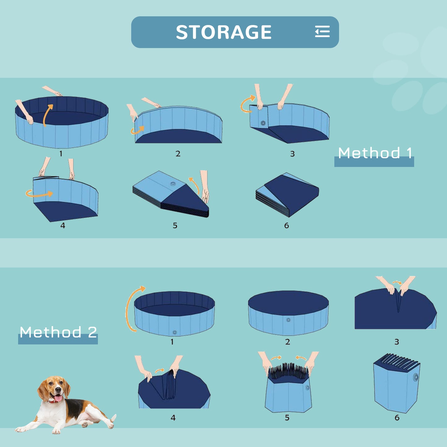 PawHut Foldable Pet Paddling Pool Non Slip Indoor Outdoor by PawHaven