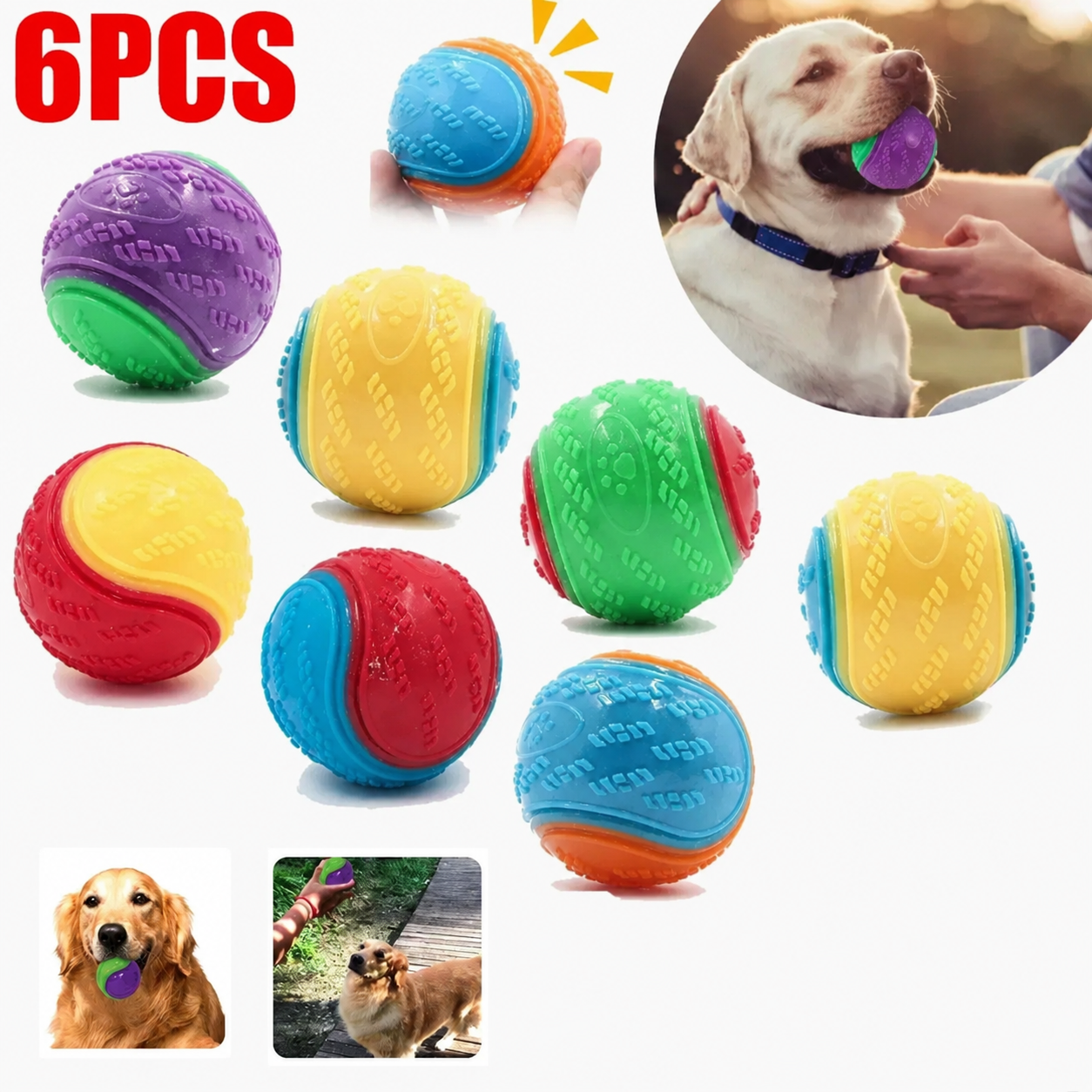 Indestructible Squeaky Dog Balls For Training And Teething by PawHaven