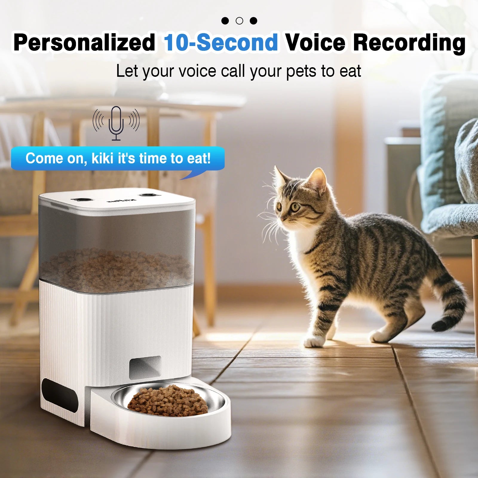 KITPLUS Automatic Cat Feeder, APP Control, Dog Feeder Automatic with Timer, Cat Food Dispenser, Locked Lid, Feeding＆Recordi by PawHaven