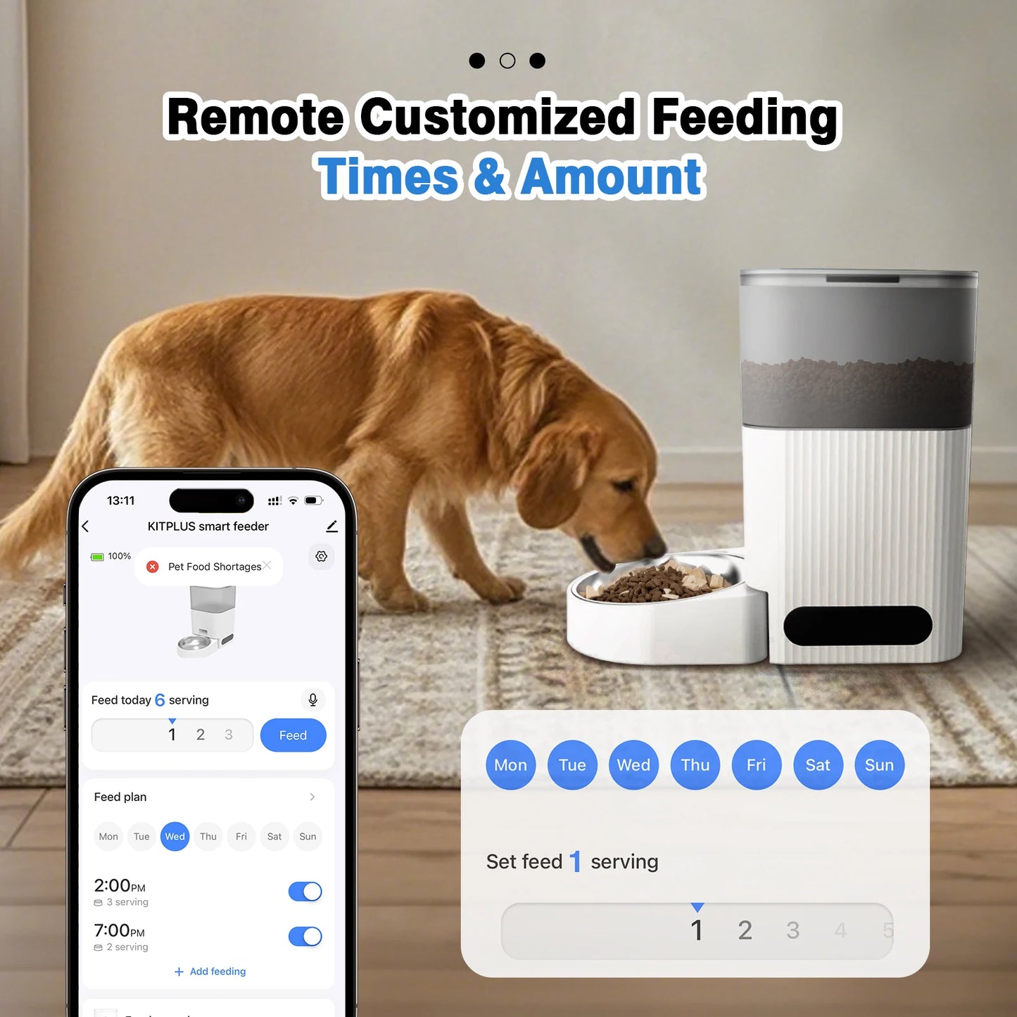 KITPLUS Automatic Cat Feeder, APP Control, Dog Feeder Automatic with Timer, Cat Food Dispenser, Locked Lid, Feeding＆Recordi by PawHaven