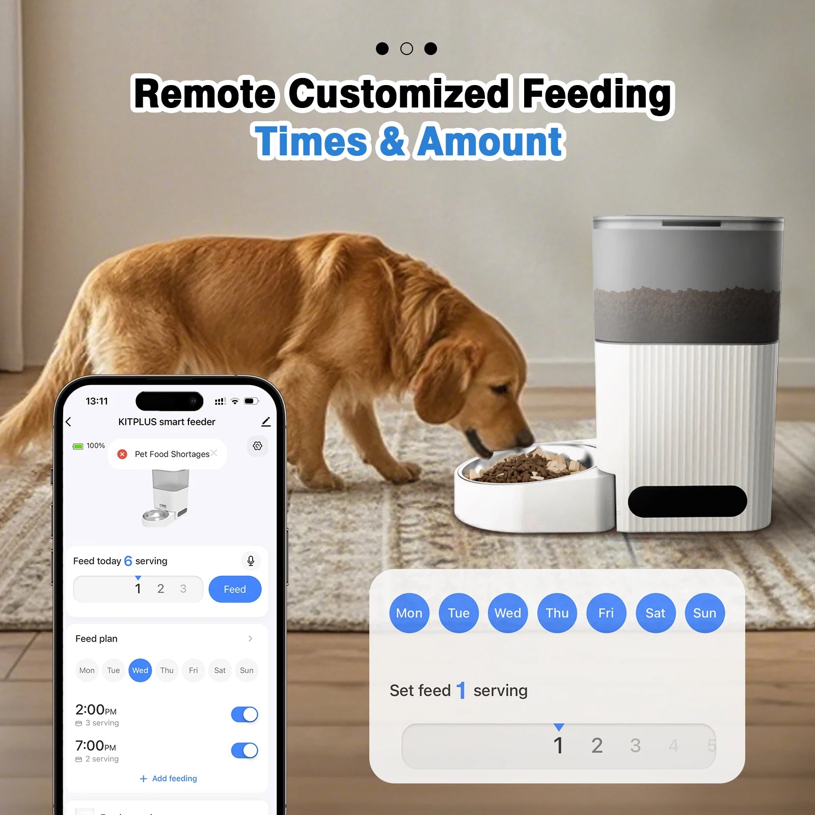KITPLUS Automatic Cat Feeder, APP Control, Dog Feeder Automatic with Timer, Cat Food Dispenser, Locked Lid, Feeding＆Recordi by PawHaven