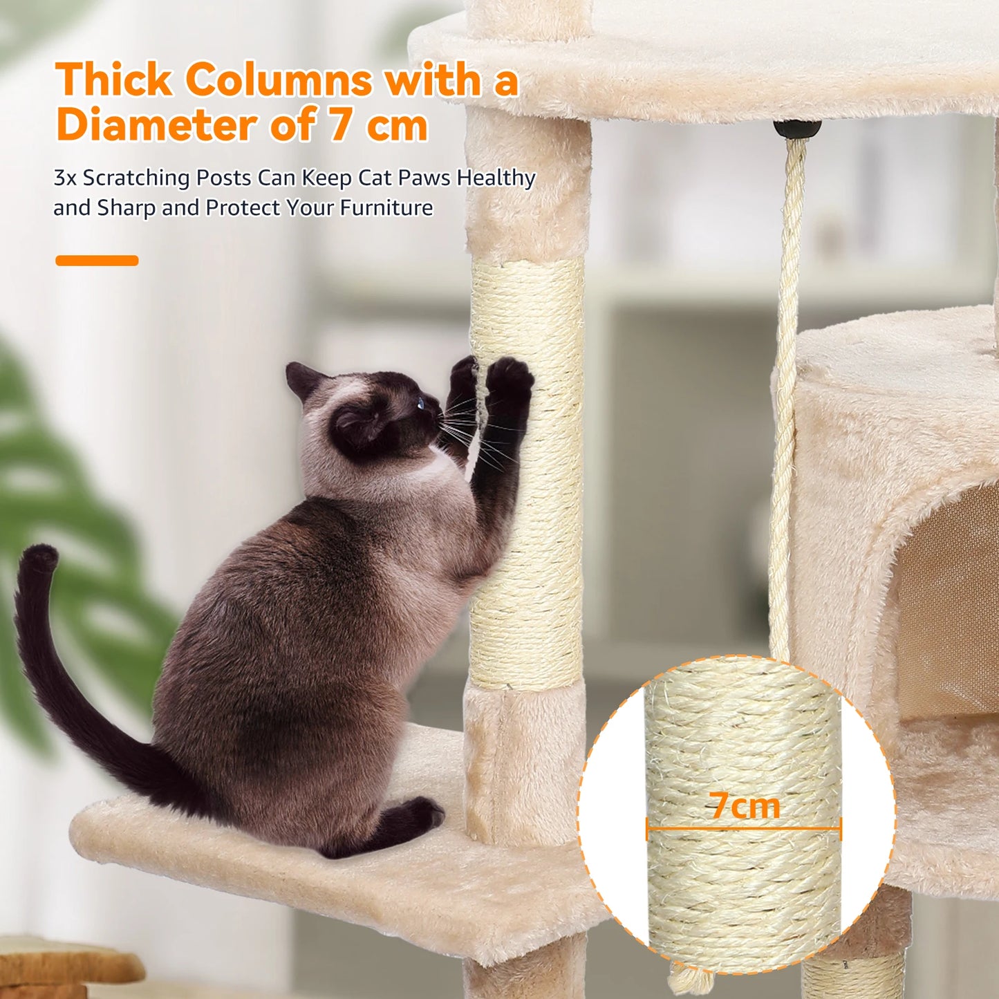Cat Tree Multi-Level Tower Condo Scratching Post Kitten Toy Cozy Condo Climb Furniture Climbing Tower Activity Centre for Cats by PawHaven