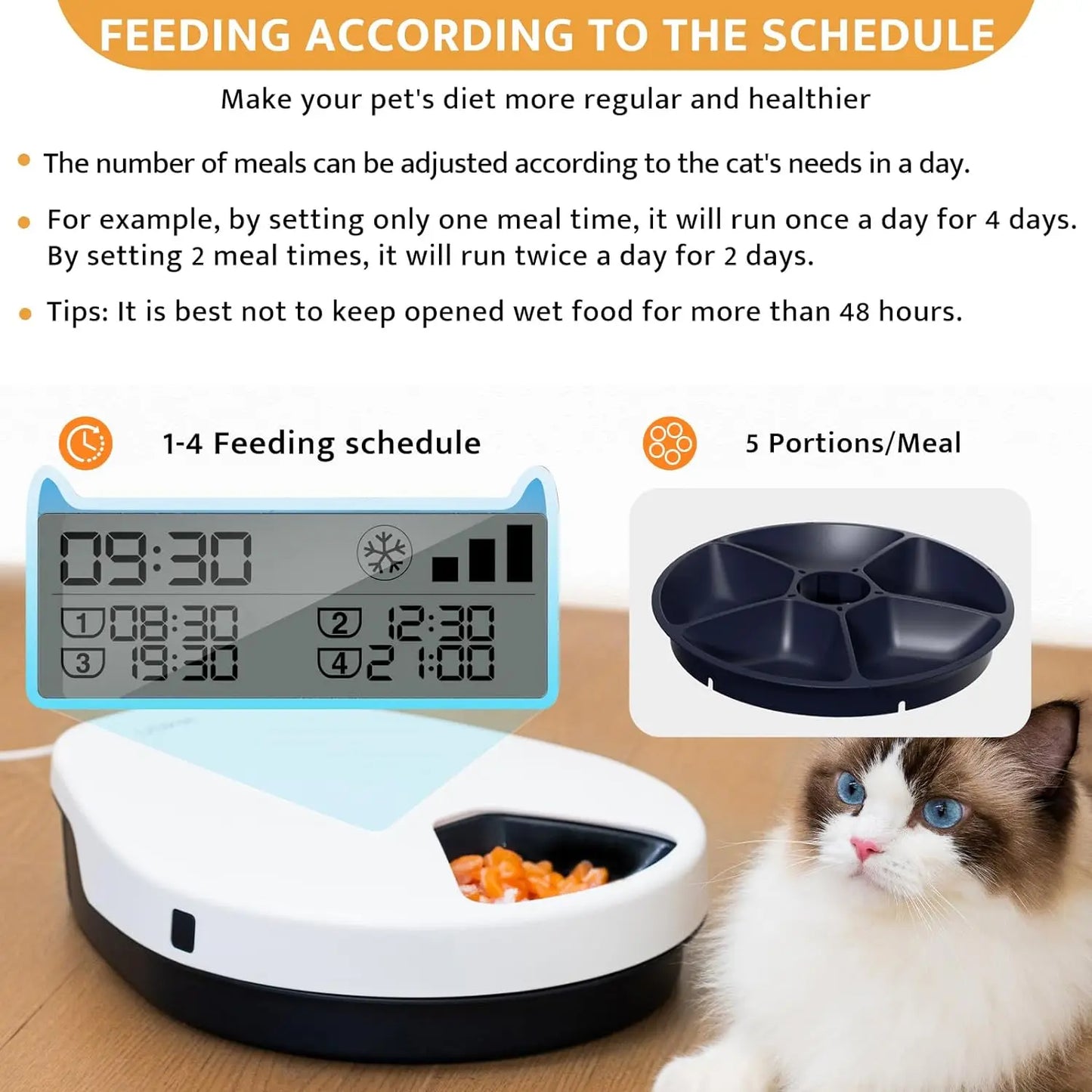 UBPet Automatic Cat Feeder With Cooling For Fresh Food by PawHaven