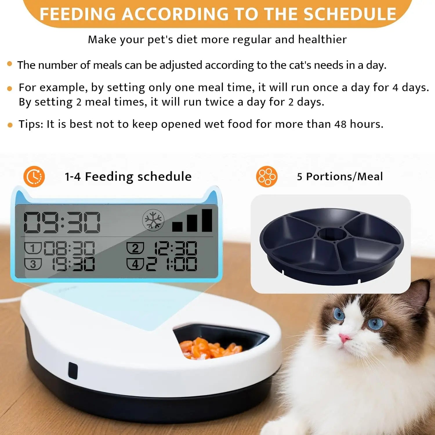 UBPet Automatic Cat Feeder With Cooling For Fresh Food by PawHaven