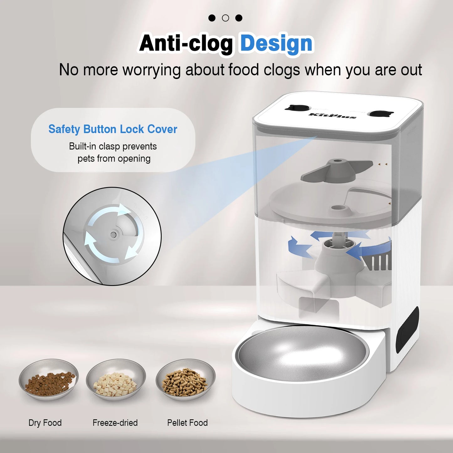 KITPLUS Automatic Cat Feeder, APP Control, Dog Feeder Automatic with Timer, Cat Food Dispenser, Locked Lid, Feeding＆Recordi by PawHaven