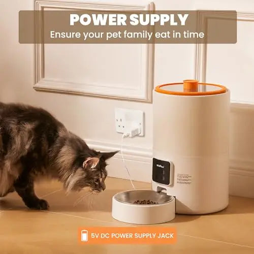 KITPLUS Vacuum Automatic Cat Feeder, 9L Cat Food Dispenser, App Timer to Feeder, Keep Food Fresh, Lock Lid, 10 meals for dog cat by PawHaven