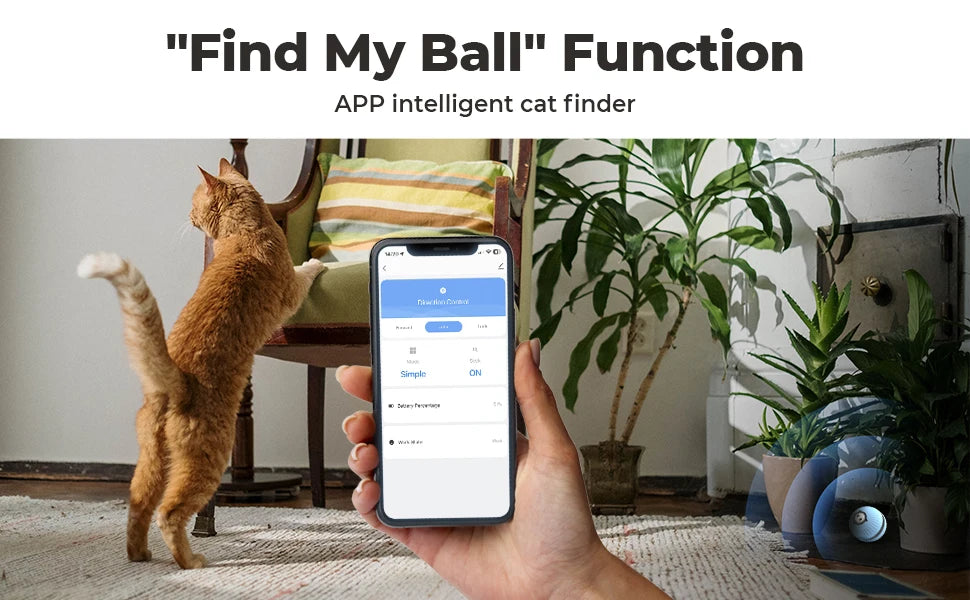 KitPlus Interactive Cat Ball Toy With USB Rechargeable by PawHaven