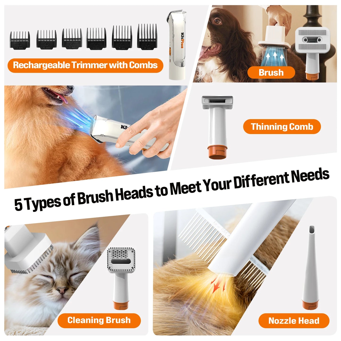 Premium Dog Grooming Kit With Powerful Suction by PawHaven