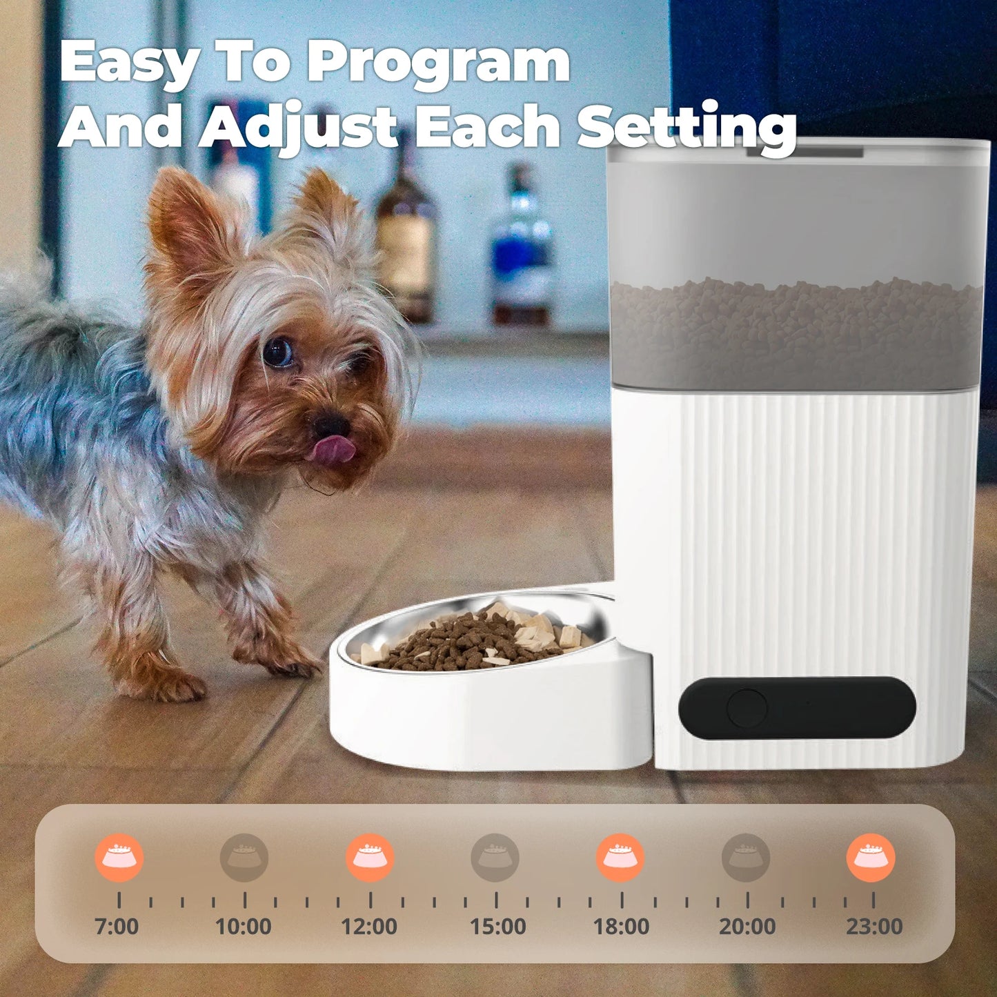 KITPLUS Automatic Cat Feeder, APP Control, Dog Feeder Automatic with Timer, Cat Food Dispenser, Locked Lid, Feeding＆Recordi by PawHaven