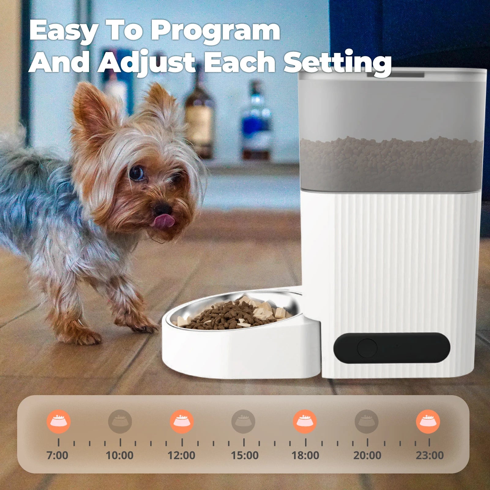 KITPLUS Automatic Cat Feeder, APP Control, Dog Feeder Automatic with Timer, Cat Food Dispenser, Locked Lid, Feeding＆Recordi by PawHaven