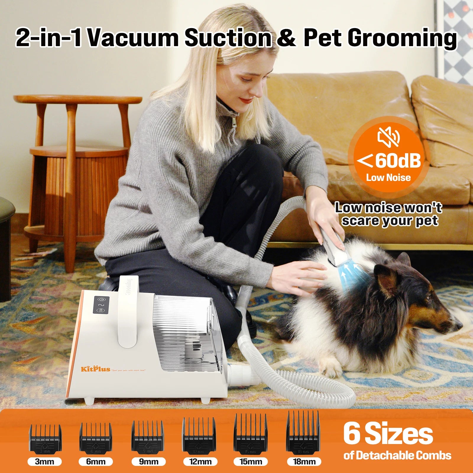 Premium Dog Grooming Kit With Powerful Suction by PawHaven
