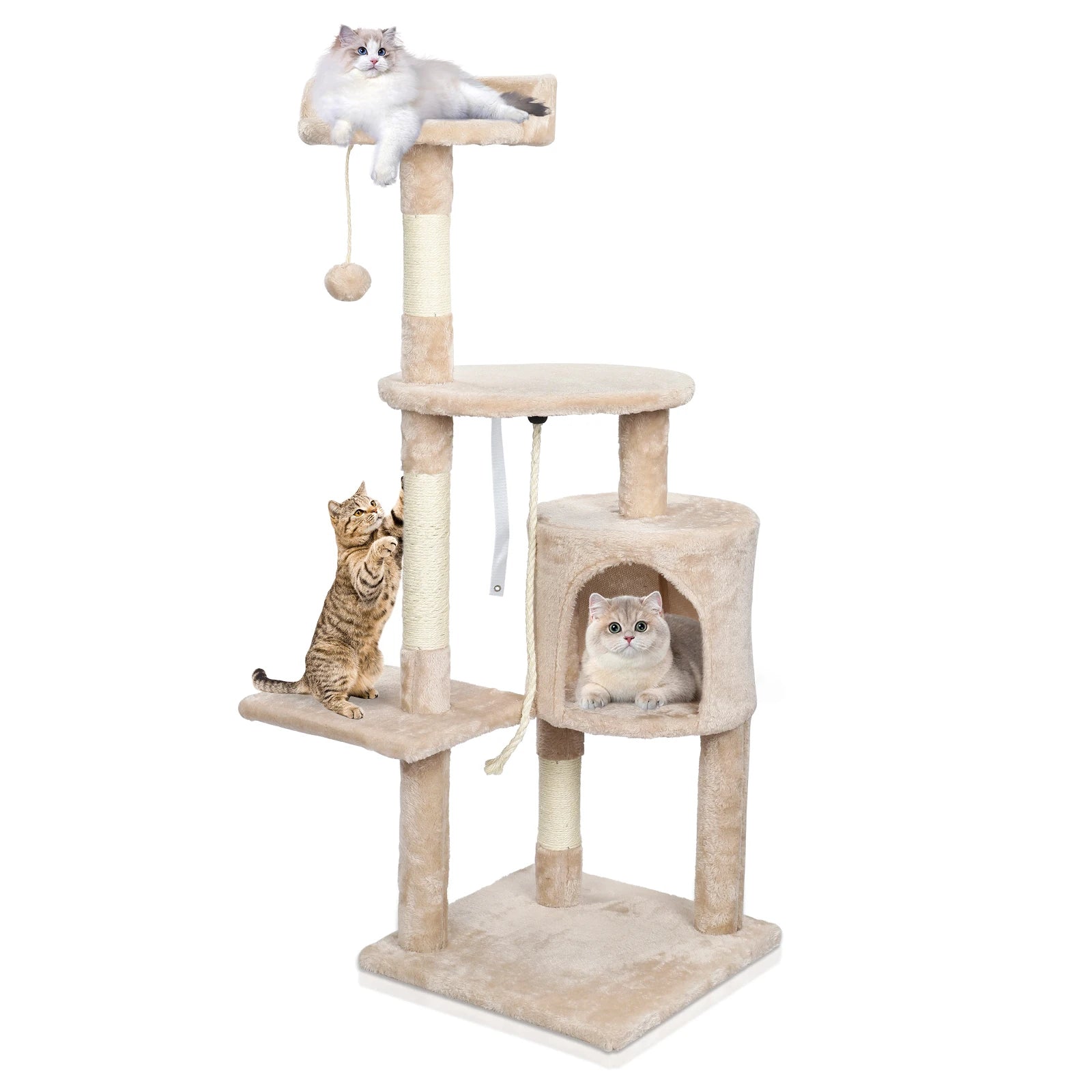 Cat Tree Multi-Level Tower Condo Scratching Post Kitten Toy Cozy Condo Climb Furniture Climbing Tower Activity Centre for Cats by PawHaven