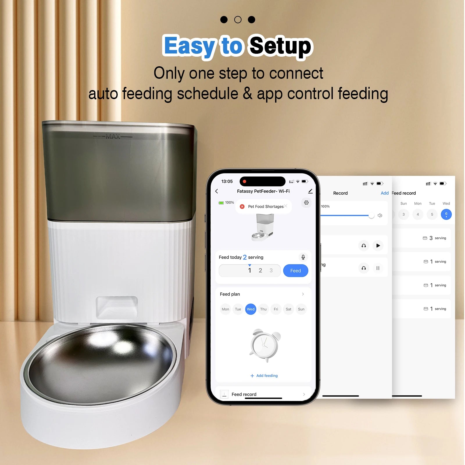 KITPLUS Automatic Cat Feeder, APP Control, Dog Feeder Automatic with Timer, Cat Food Dispenser, Locked Lid, Feeding＆Recordi by PawHaven