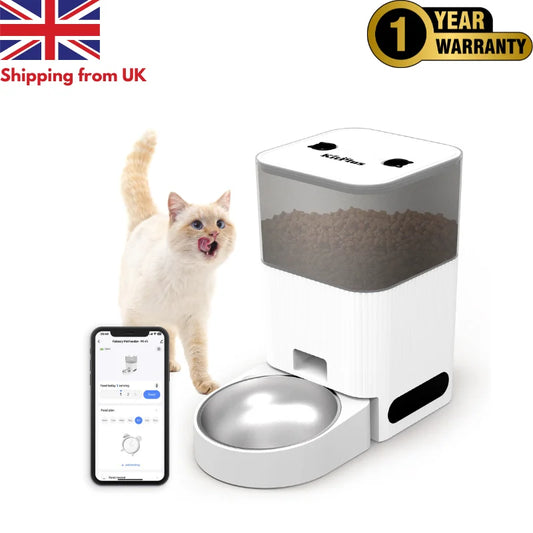 KITPLUS Automatic Cat Feeder, APP Control, Dog Feeder Automatic with Timer, Cat Food Dispenser, Locked Lid, Feeding＆Recordi by PawHaven