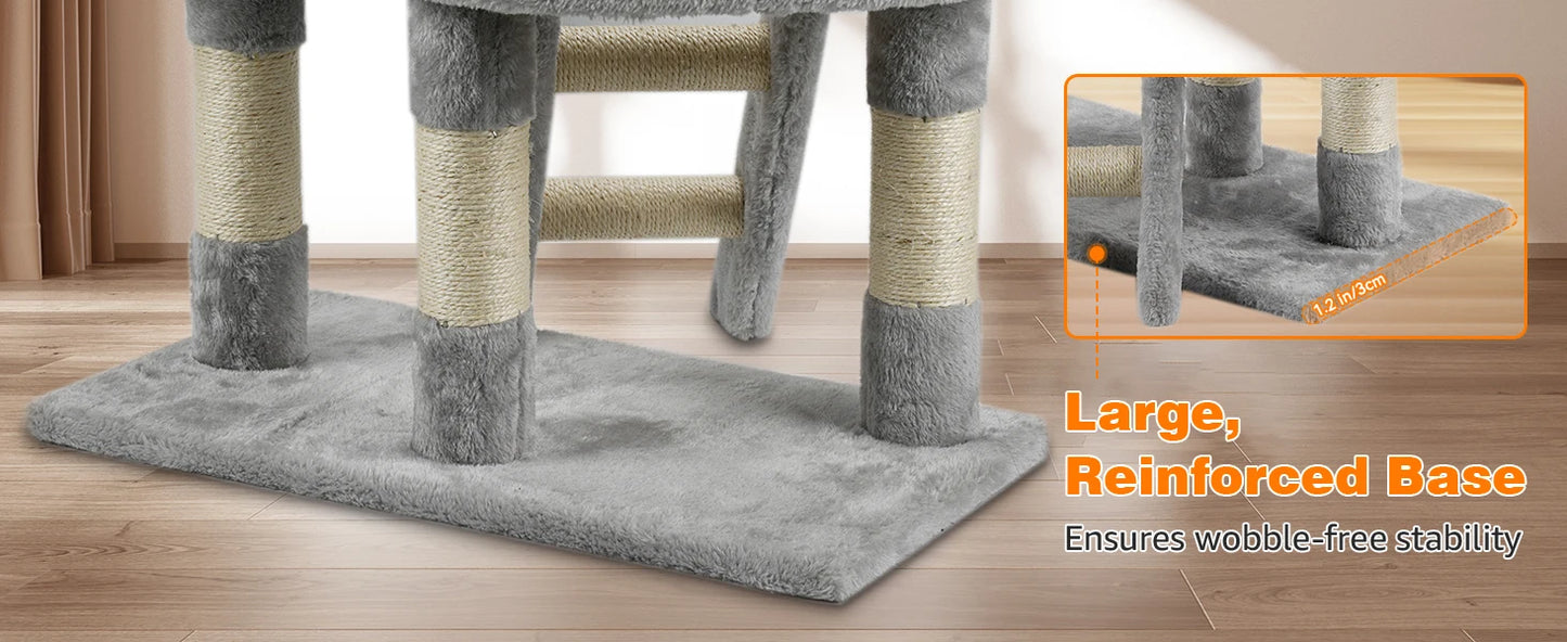 Cat Tree Multi-Level Tower Condo Scratching Post Kitten Toy Cozy Condo Climb Furniture Climbing Tower Activity Centre for Cats by PawHaven