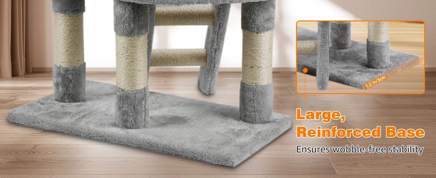 Cat Tree Multi-Level Tower Condo Scratching Post Kitten Toy Cozy Condo Climb Furniture Climbing Tower Activity Centre for Cats by PawHaven