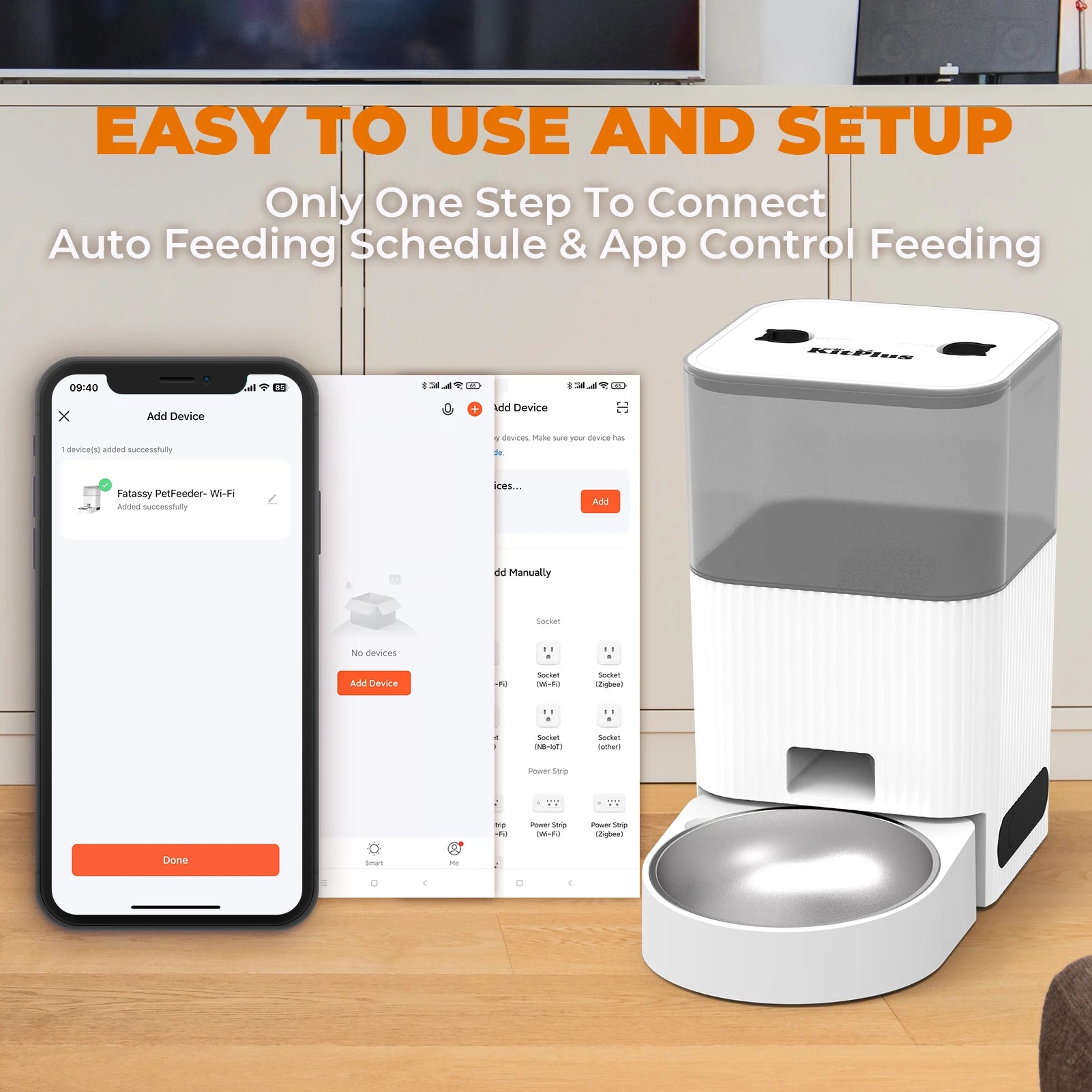 KITPLUS Automatic Cat Feeder, APP Control, Dog Feeder Automatic with Timer, Cat Food Dispenser, Locked Lid, Feeding＆Recordi by PawHaven