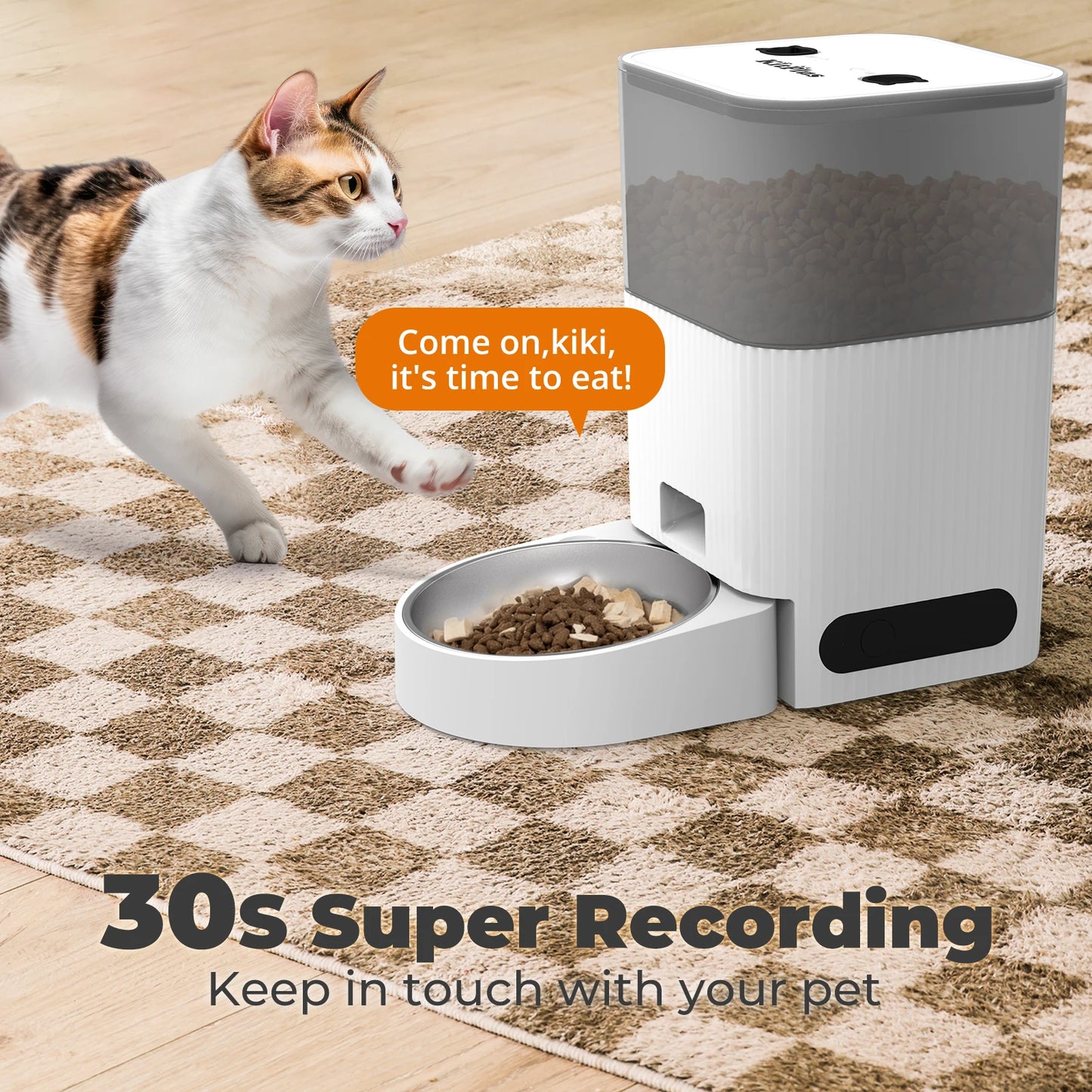 KITPLUS Automatic Cat Feeder, APP Control, Dog Feeder Automatic with Timer, Cat Food Dispenser, Locked Lid, Feeding＆Recordi by PawHaven