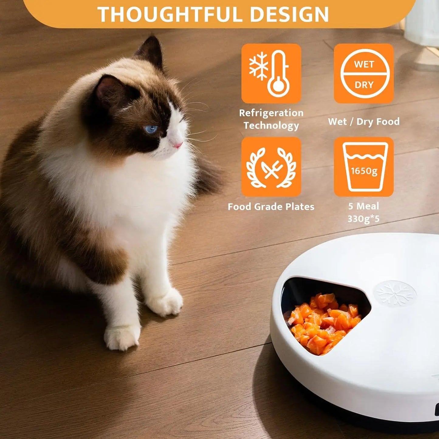UBPet Automatic Cat Feeder With Cooling For Fresh Food by PawHaven
