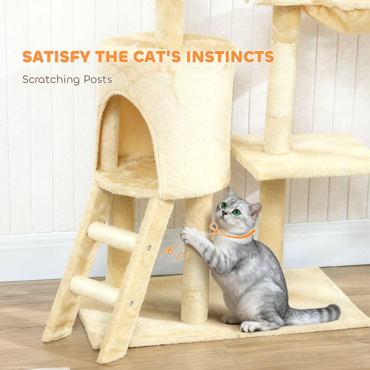 PawHut 3-Tier Cat Tree Keeps Indoor Cats Active by PawHaven