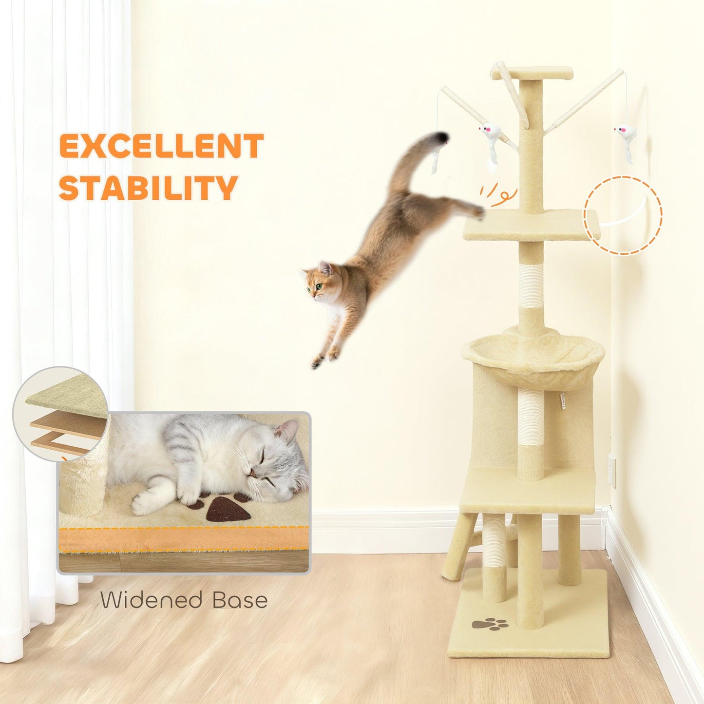 PawHut 3-Tier Cat Tree Keeps Indoor Cats Active by PawHaven