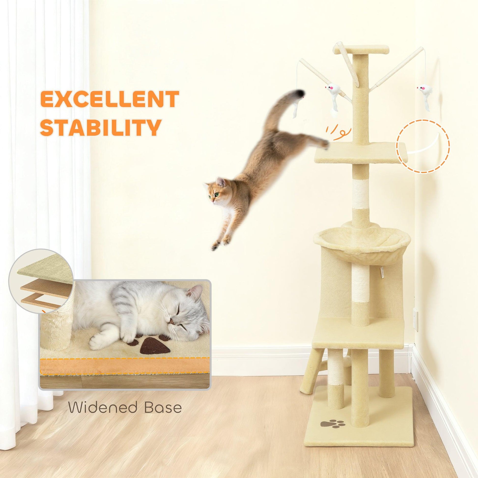 PawHut 3-Tier Cat Tree Keeps Indoor Cats Active by PawHaven