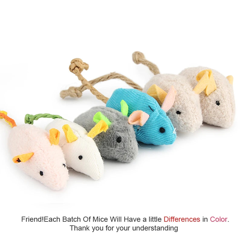 6pcs Mix Pet Toy Catnip Mice Cats Toys Fun Plush Mouse Cat Toy For Kitten by PawHaven