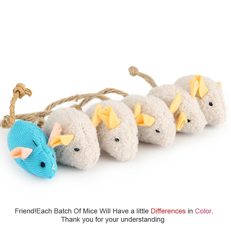 6pcs Mix Pet Toy Catnip Mice Cats Toys Fun Plush Mouse Cat Toy For Kitten by PawHaven