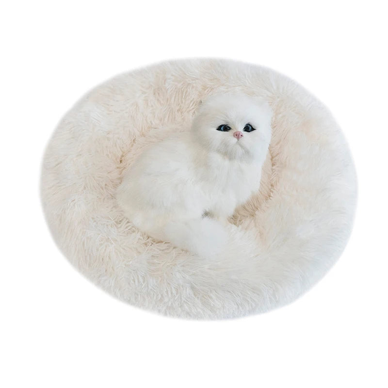 Luxury Plush Donut Dog Bed For Winter Warmth by PawHaven