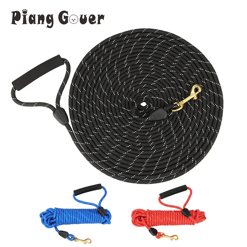 Reflective Dog Leashes Long Pet Leash Outdoor Puppy Cat Dog Training Walk Tracking Rope 5M/10M/20M by PawHaven