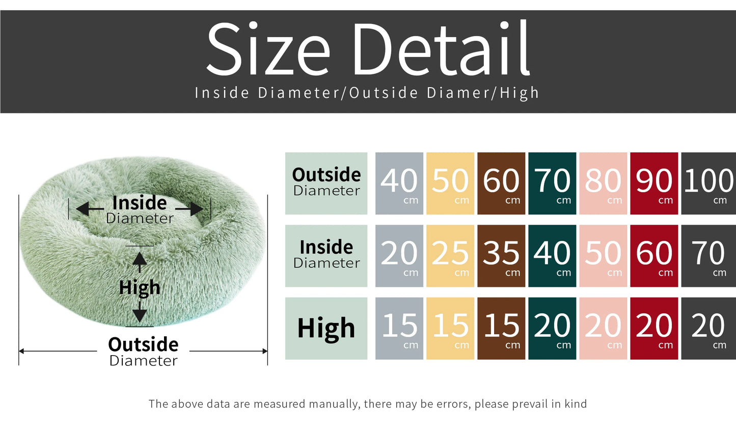 Luxury Plush Donut Dog Bed For Winter Warmth by PawHaven