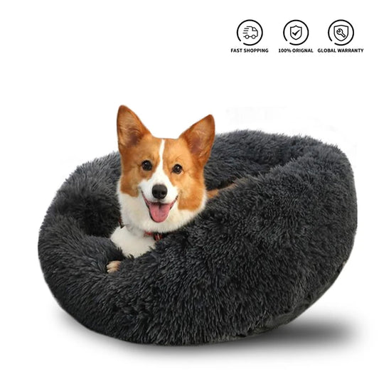 Luxury Plush Donut Dog Bed For Winter Warmth by PawHaven