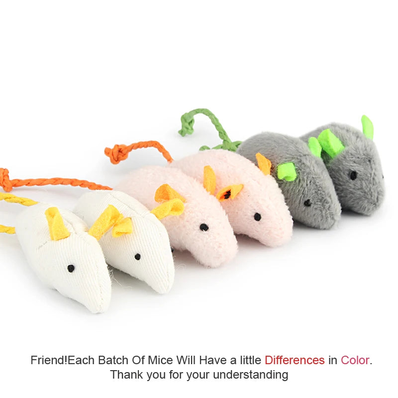 6pcs Mix Pet Toy Catnip Mice Cats Toys Fun Plush Mouse Cat Toy For Kitten by PawHaven