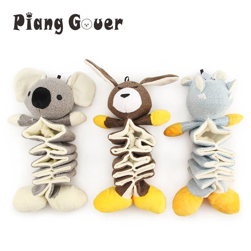 Cloth Leakage Food Dog Toy For Puppy Hippo Slow Feed Small Dog Toys Kangaroo Koala Cotton Linen Slow Eat Pet Toy by PawHaven