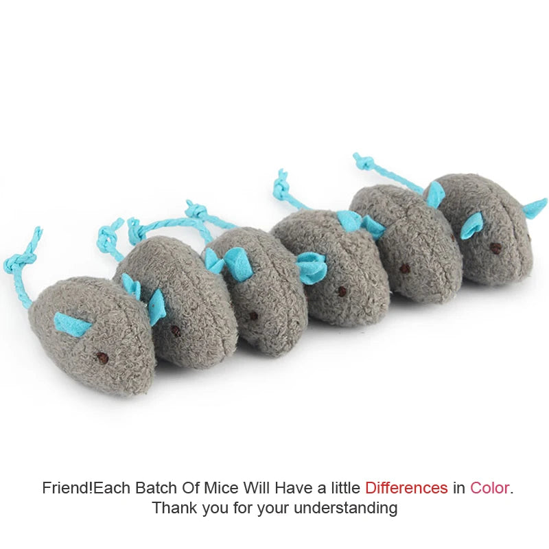 6pcs Mix Pet Toy Catnip Mice Cats Toys Fun Plush Mouse Cat Toy For Kitten by PawHaven