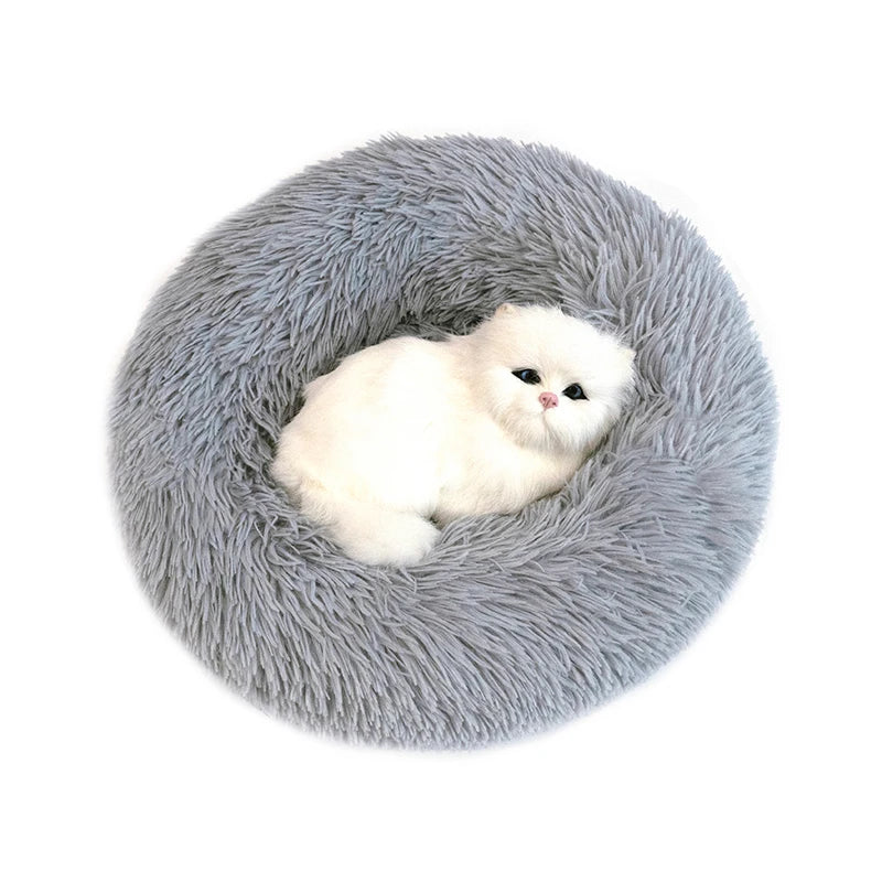 Luxury Plush Donut Dog Bed For Winter Warmth by PawHaven