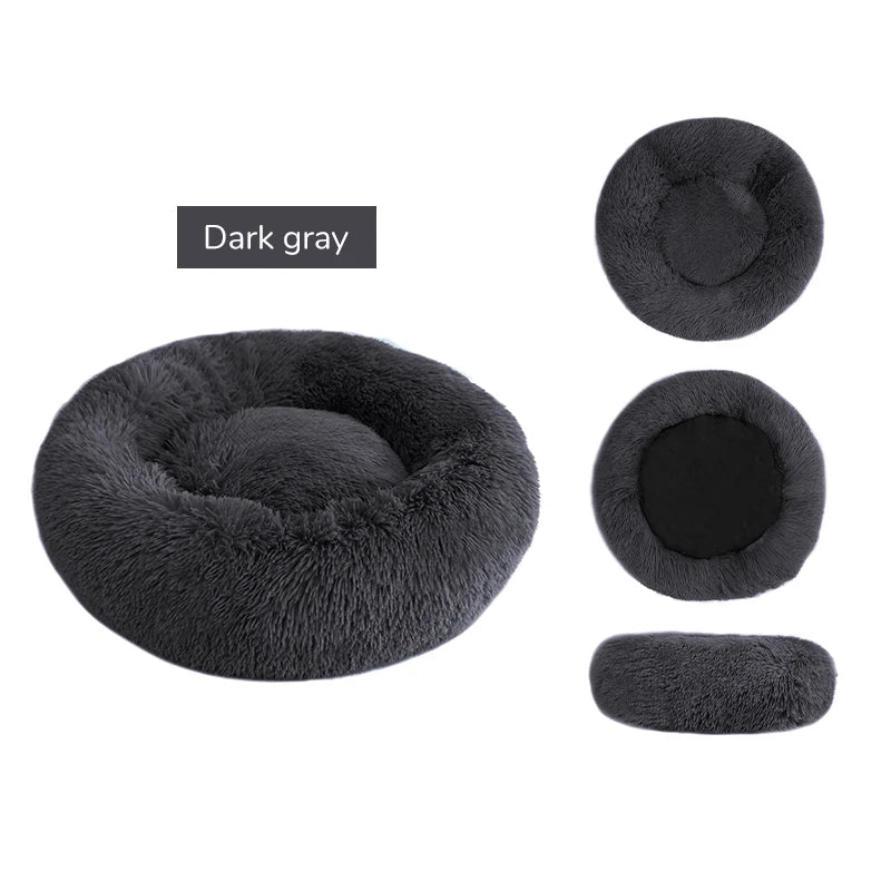 Luxury Plush Donut Dog Bed For Winter Warmth by PawHaven