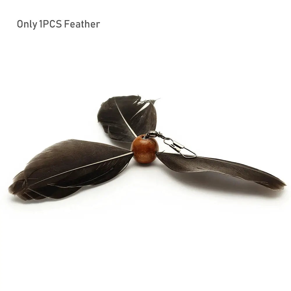 Feather Cat Toy Pet Toy Funny Cat Stick Rotating Feather Cat Teaser by PawHaven